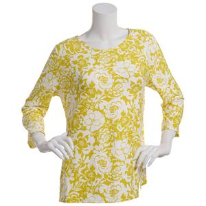 Womens Emily Daniels 3/4 Sleeve Floral Jacquard Tee