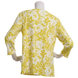 Womens Emily Daniels 3/4 Sleeve Floral Jacquard Tee alternate view