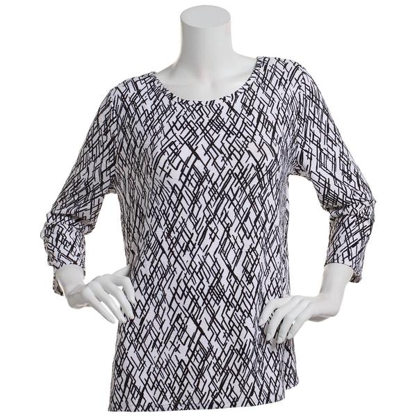 Womens Emily Daniels 3/4 Sleeve Abstract Tee