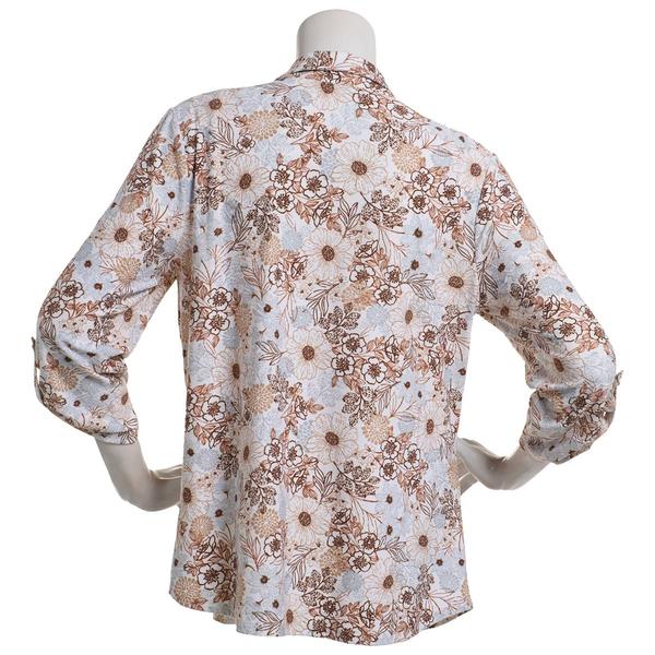 Womens Emily Daniels 3/4 Sleeve Floral Jacquard Blouse alternate view