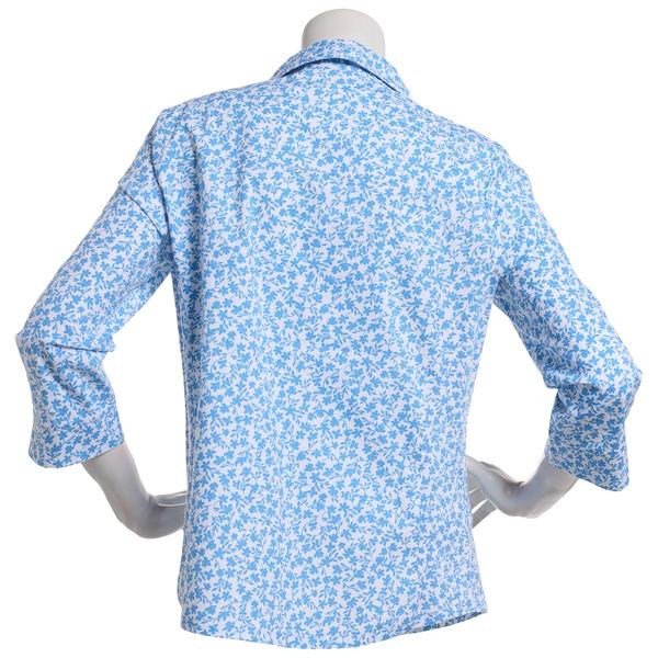Womens Emily Daniels 3/4 Sleeve Knit To Fit Floral Button Down alternate view
