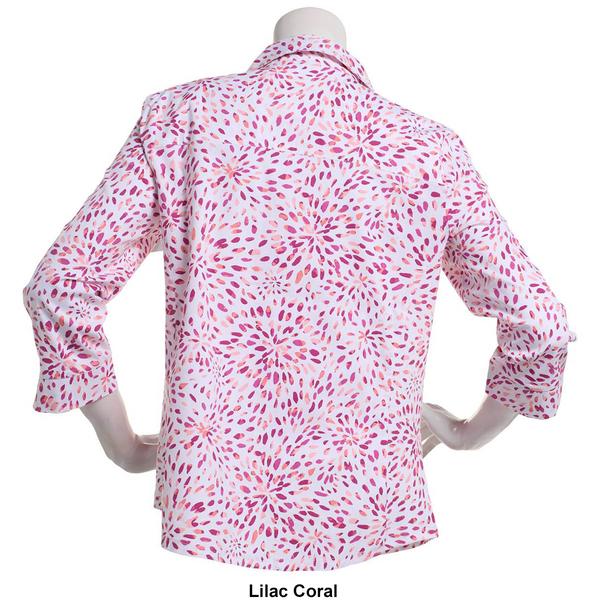 Womens Emily Daniels 3/4 Sleeve Knit To Fit Dot Button Down alternate view