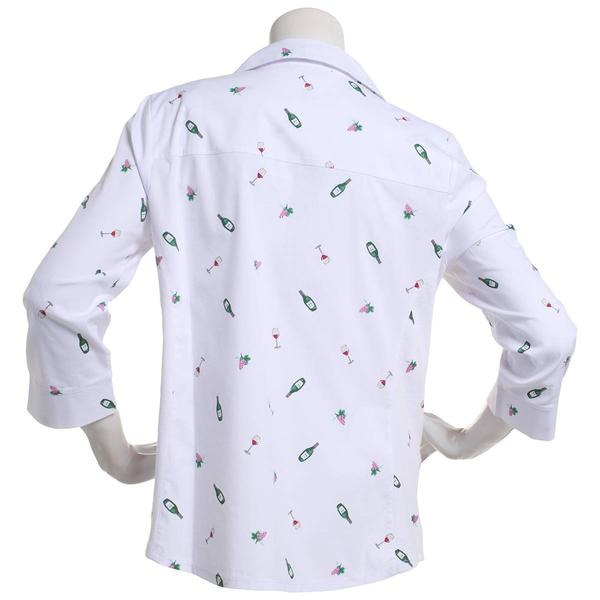 Womens Emily Daniels Wine & Grapes Knit To Fit Button Down alternate view