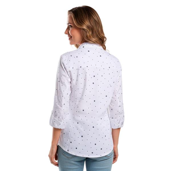 Womens Emily Daniels Star Dot Roll Tab Sleeve Button Down alternate view