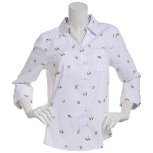 Womens Emily Daniels 3/4 Sleeve Lemon Casual Button Down alternate view