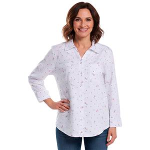 Womens Emily Daniels Floral Dot Roll Tab Sleeve Button Down