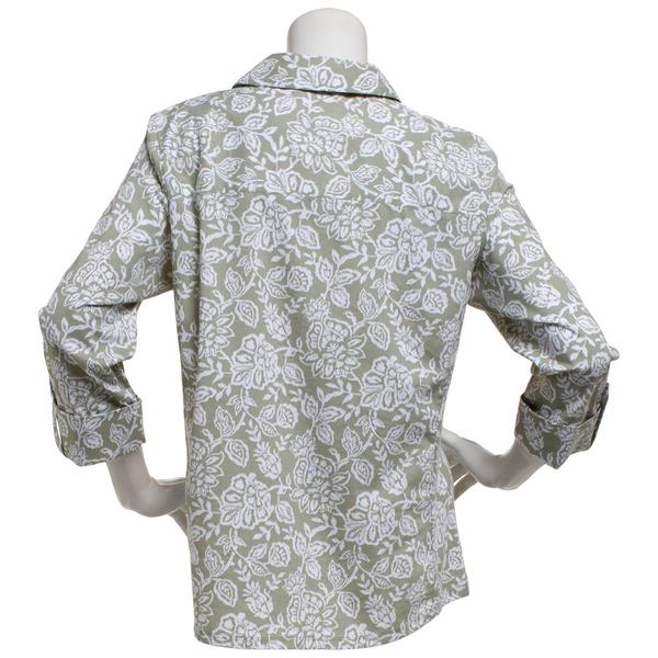 Petite Emily Daniels 3/4 Sleeve Floral Casual Button Down alternate view