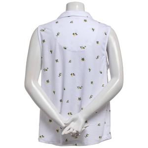 Womens Emily Daniels Sleeveless Ditsy Lemon Split Neck Blouse alternate view