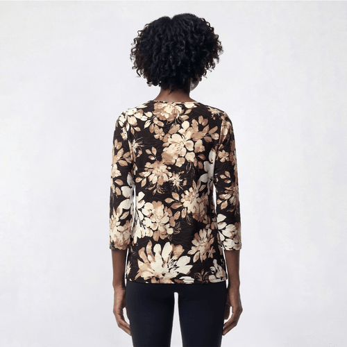 Womens Emily Daniels 3/4 Sleeve Floral Jacquard Blouse alternate view