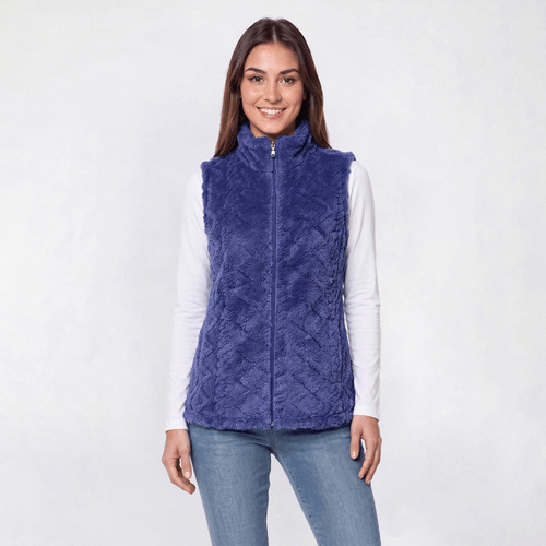 Womens Emily Daniels Sculpted Minky Zip Mock Neck Vest alternate view