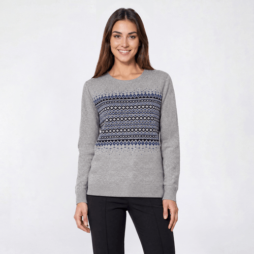 Petite Emily Daniels Long Sleeve Fair Isle Sweater
