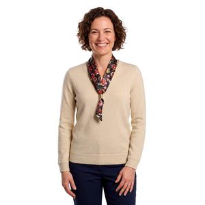 Womens Emily Daniels Long Sleeve Solid Hacci Tie Neck Sweater alternate view