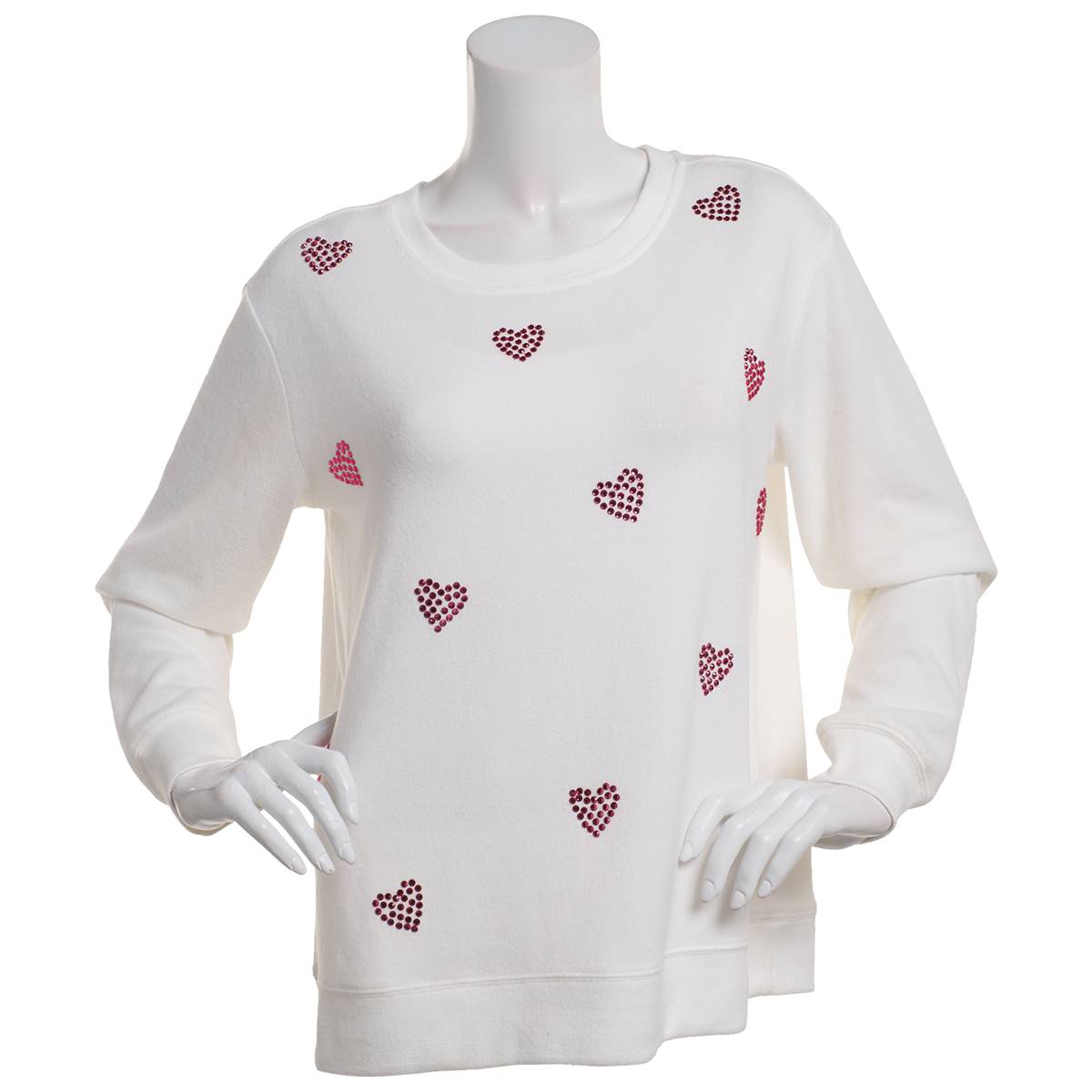 Plus Size Emily Daniels Long Sleeve Mini Gem Hearts Sweatshirt