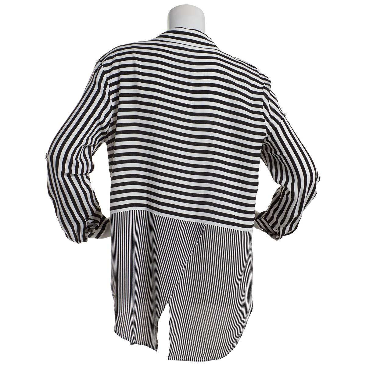 Womens Emily Daniels Long Sleeve Mix Stripe Casual Button Down