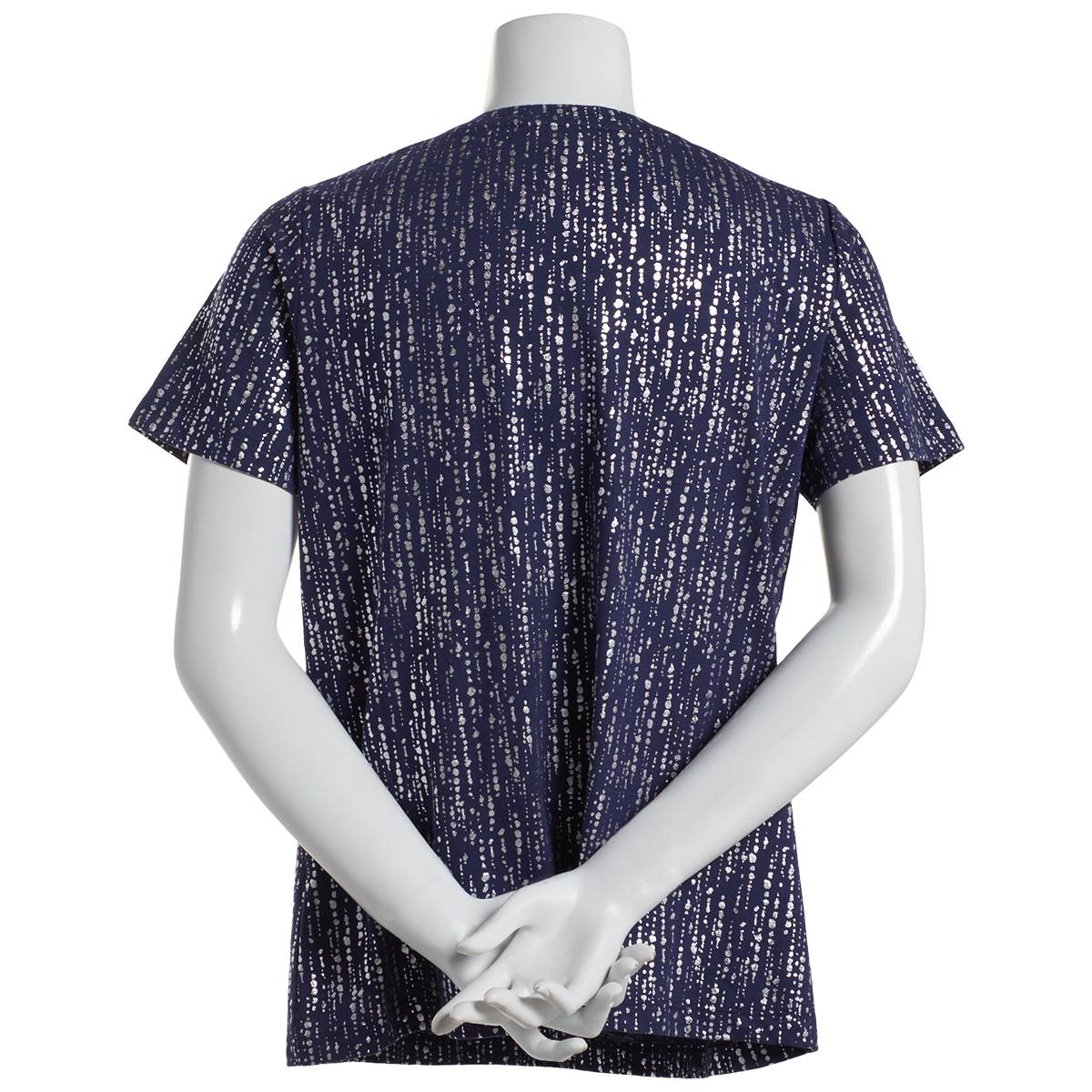 Womens Emily Daniels Short Sleeve Foil Dotted Lines Tee