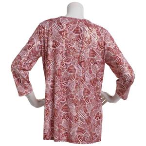 Womens Emily Daniels 3/4 Sleeve Bar Keyhole Foil Blouse alternate view