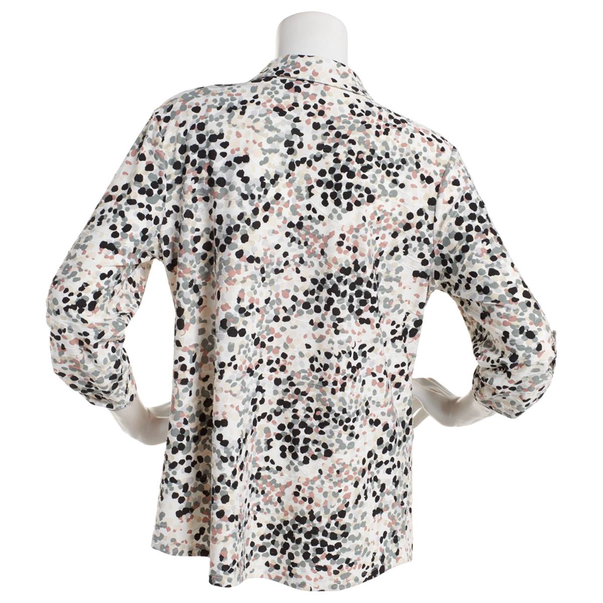 Womens Emily Daniels 3/4 Sleeve Multi Dot Placket Blouse