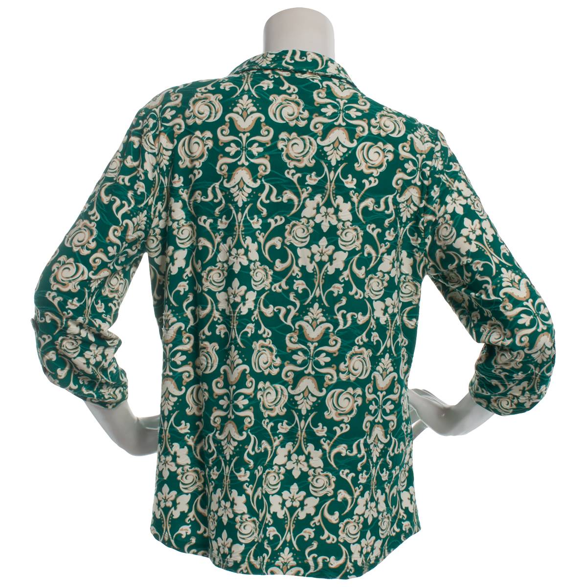 Plus Size Emily Daniels 3/4 Sleeve Scroll Henley Blouse