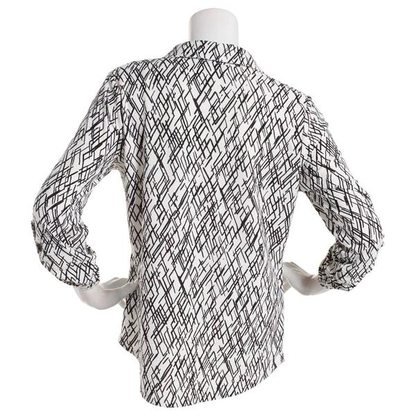 Womens Emily Daniels 3/4 Sleeve Abstract Blouse w/Pockets alternate view