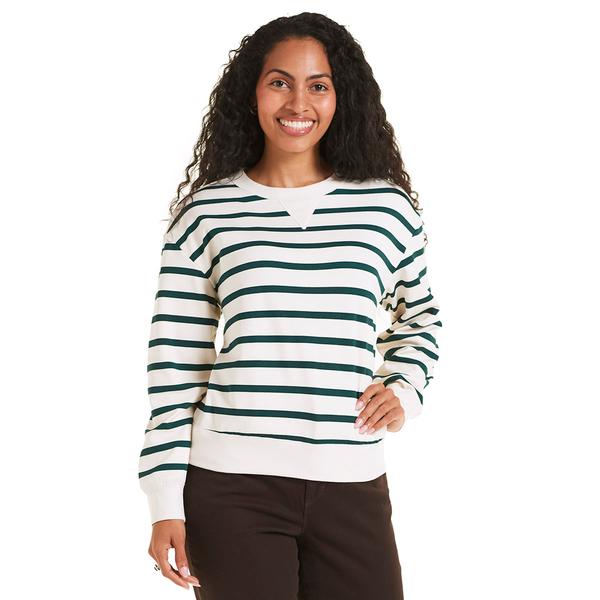 Womens Remi James Long Sleeve Stripe Crew Neck Sweatshirt
