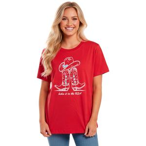 Womens Club 76 Short Sleeve Boots Round Neck Tee
