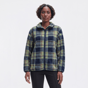 Petite Mountain Ridge Long Sleeve Plaid Zip Sherpa Jacket