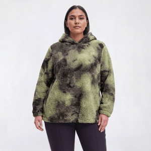 Plus Size Mountain Ridge Long Sleeve Sherpa Camo Pullover Hoodie