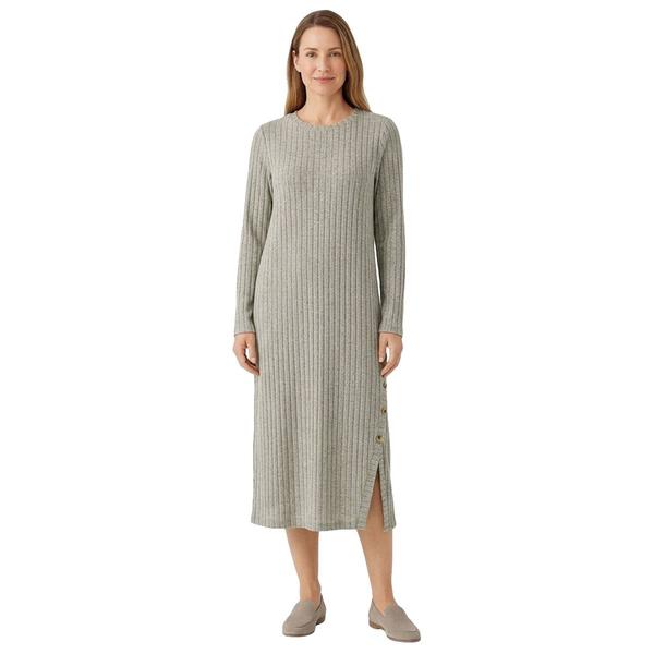 Womens Emily Daniels Long Sleeve Ribbed Sweater Dress