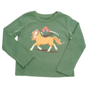 Toddler Girl Tales & Stories Long Sleeve Horse & Stable Tee