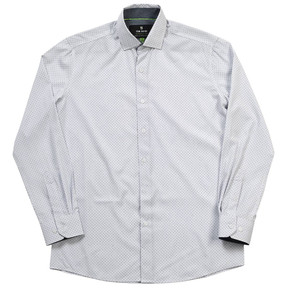 Mens Tom Baine Slim Fit White Mini Cross Dress Shirt