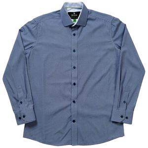Mens Tom Baine Slim Fit Geometric Dress Shirt - Medium Blue