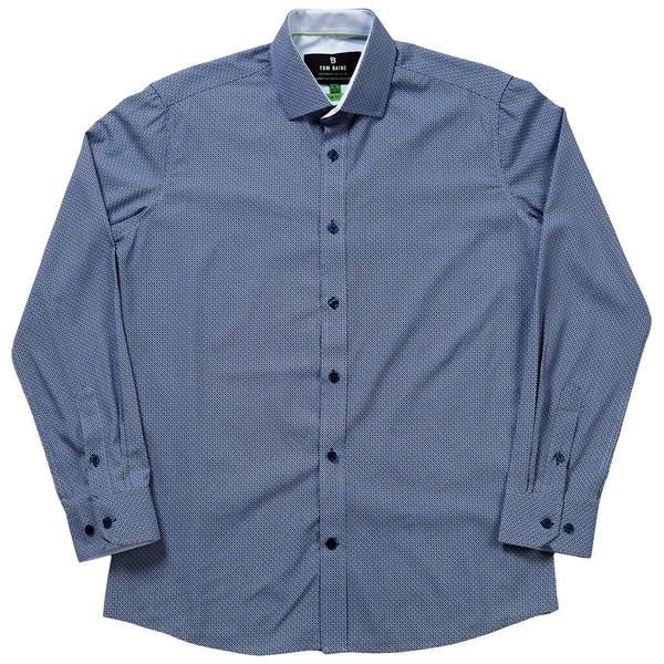 Mens Tom Baine Slim Fit Geometric Dress Shirt - Medium Blue
