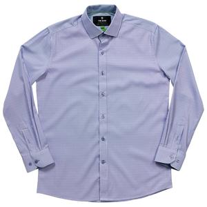 Mens Tom Baine Slim Fit Dress Shirt - Navy/White Check alternate view