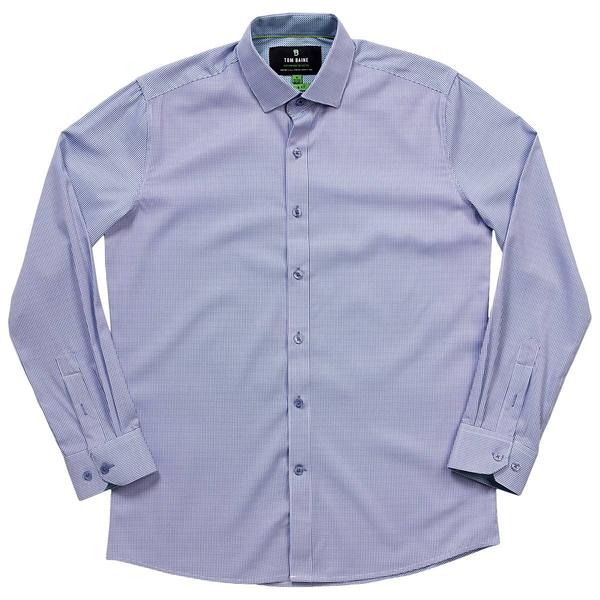 Mens Tom Baine Slim Fit Dress Shirt - Navy/White Check alternate view