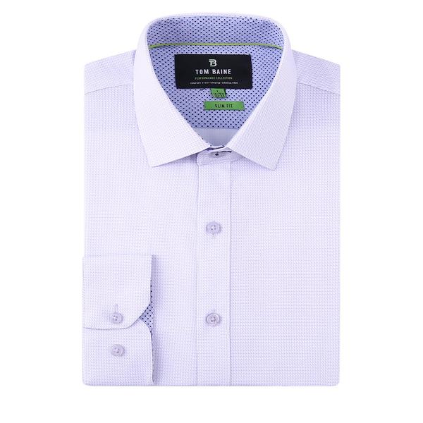 Mens Tom Baine Performance Slim Fit Dress Shirt - White/Lilac alternate view