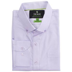 Mens Tom Baine Regular Fit Geometric Dress Shirt - Lilac