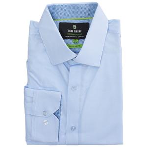 Mens Tom Baine Regular Fit Dress Shirt - Sky Blue Check