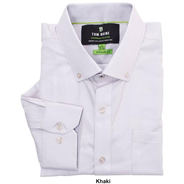 Mens Tom Baine Performance Regular Fit Checkered Dress Shirt alternate view