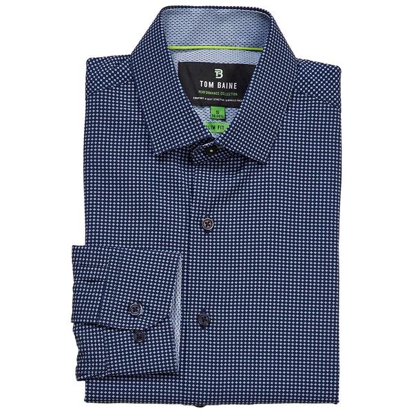 Mens Tom Baine Slim Fit Geometric Diamond Dress Shirt