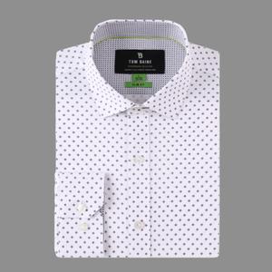 Mens Tom Baine Slim Fit Performance Diamond Dress Shirt - White alternate view