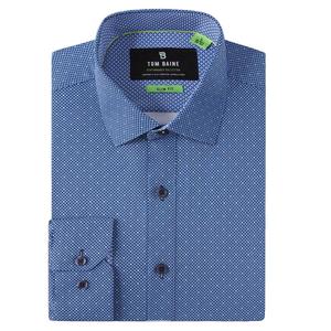 Mens Tom Baine Slim Fit Performance Dress Shirt - Navy/White