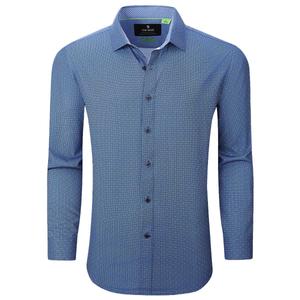 Mens Tom Baine Slim Fit Performance Dress Shirt - Navy/White alternate view