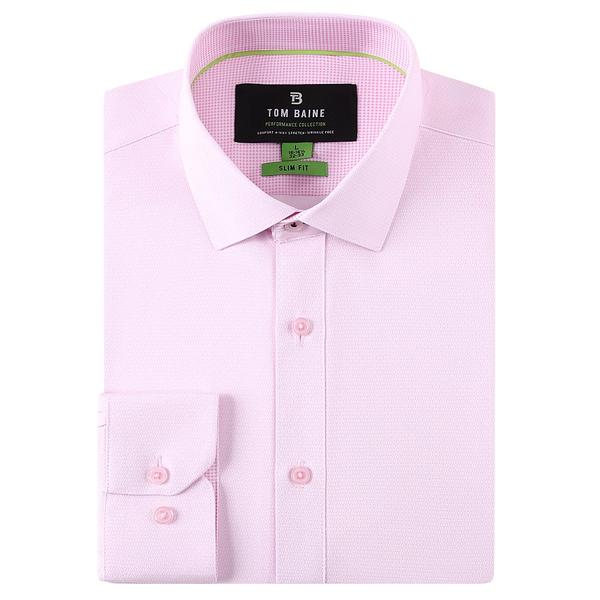 Mens Tom Baine Slim Fit Geo Performance Dress Shirt - Pink