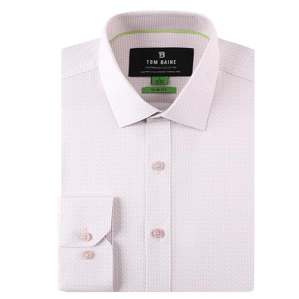 Mens Tom Baine Slim Fit Performance Button Down Dress Shirt - Tan