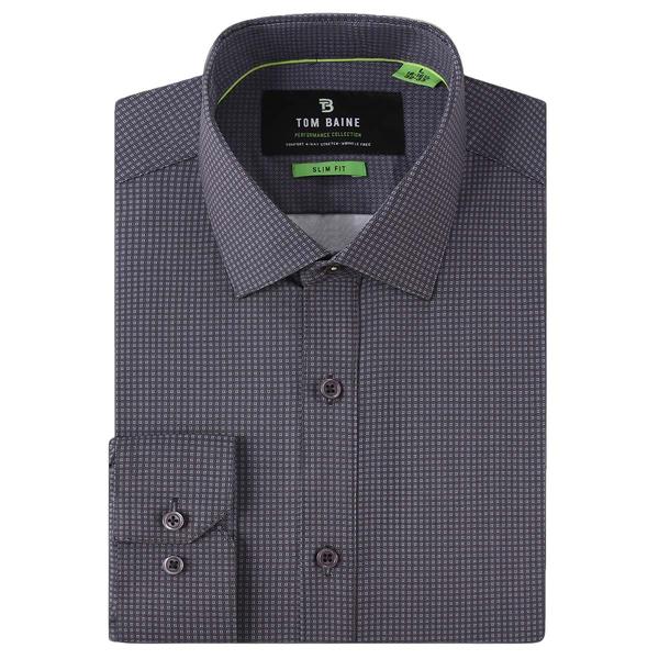 Mens Tom Baine Slim Fit Performance Dress Shirt - Black