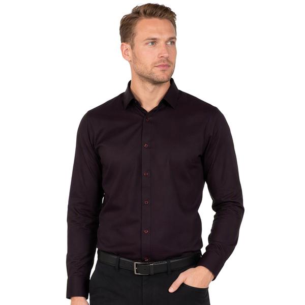 Mens Tom Baine Slim Fit Performance Dress Shirt - Black/Red
