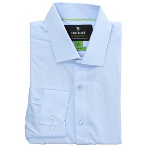 Mens Tom Baine Slim Fit Performance Dress Shirt - Light Blue Dots