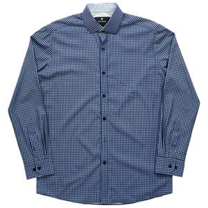 Mens Tom Baine Slim Fit Checkered Dress Shirt - Navy