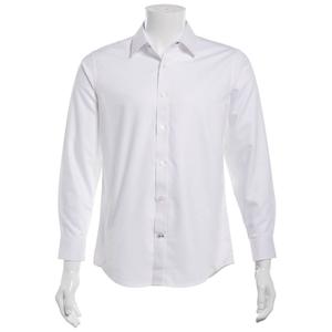 Mens Tom Baine Slim Fit Bamboo Jacquard Dress Shirt - White alternate view