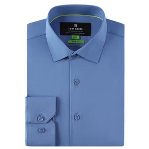 Mens Tom Baine Long Sleeve Slim Fit Dress Shirt - Blue